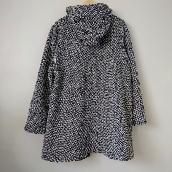 Free People Tweed Satellite Image Swing Coat Size Large Hooded Jacket -HOST PICK - Picture 6 of 16